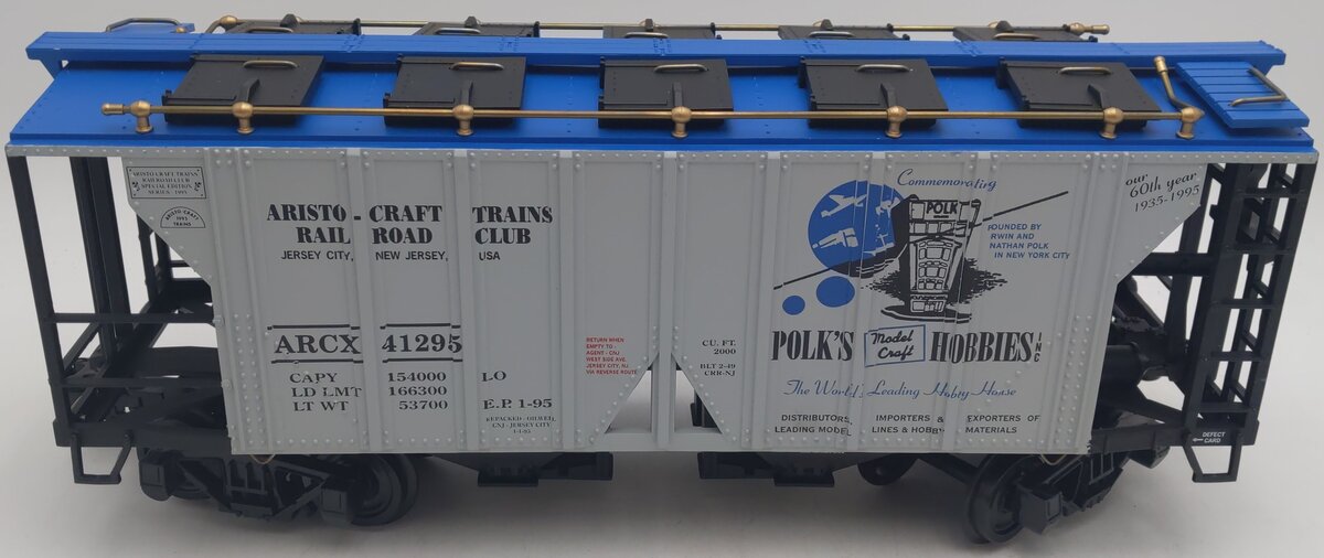 Aristo-Craft 41295 G Polk's Hobby 2 Bay Short Hopper EX/Box