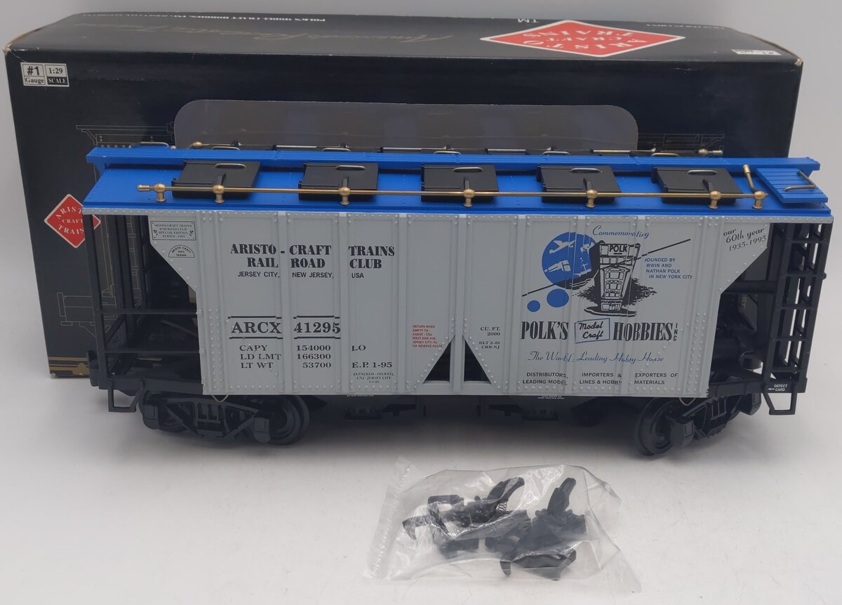 Aristo-Craft 41295 G Polk's Hobby 2 Bay Short Hopper EX/Box