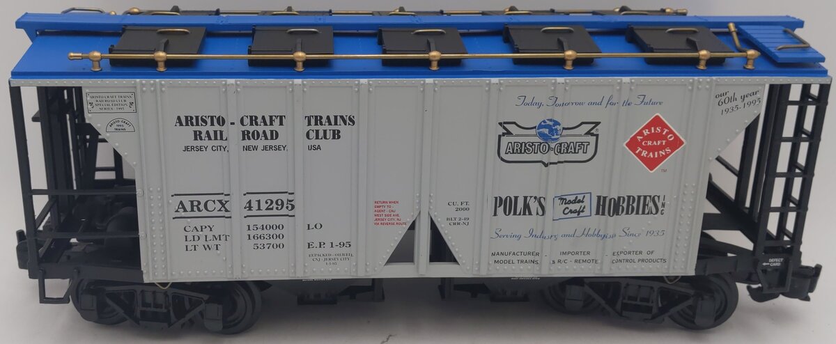 Aristo-Craft 41295 G Polk's Hobby 2 Bay Short Hopper EX/Box