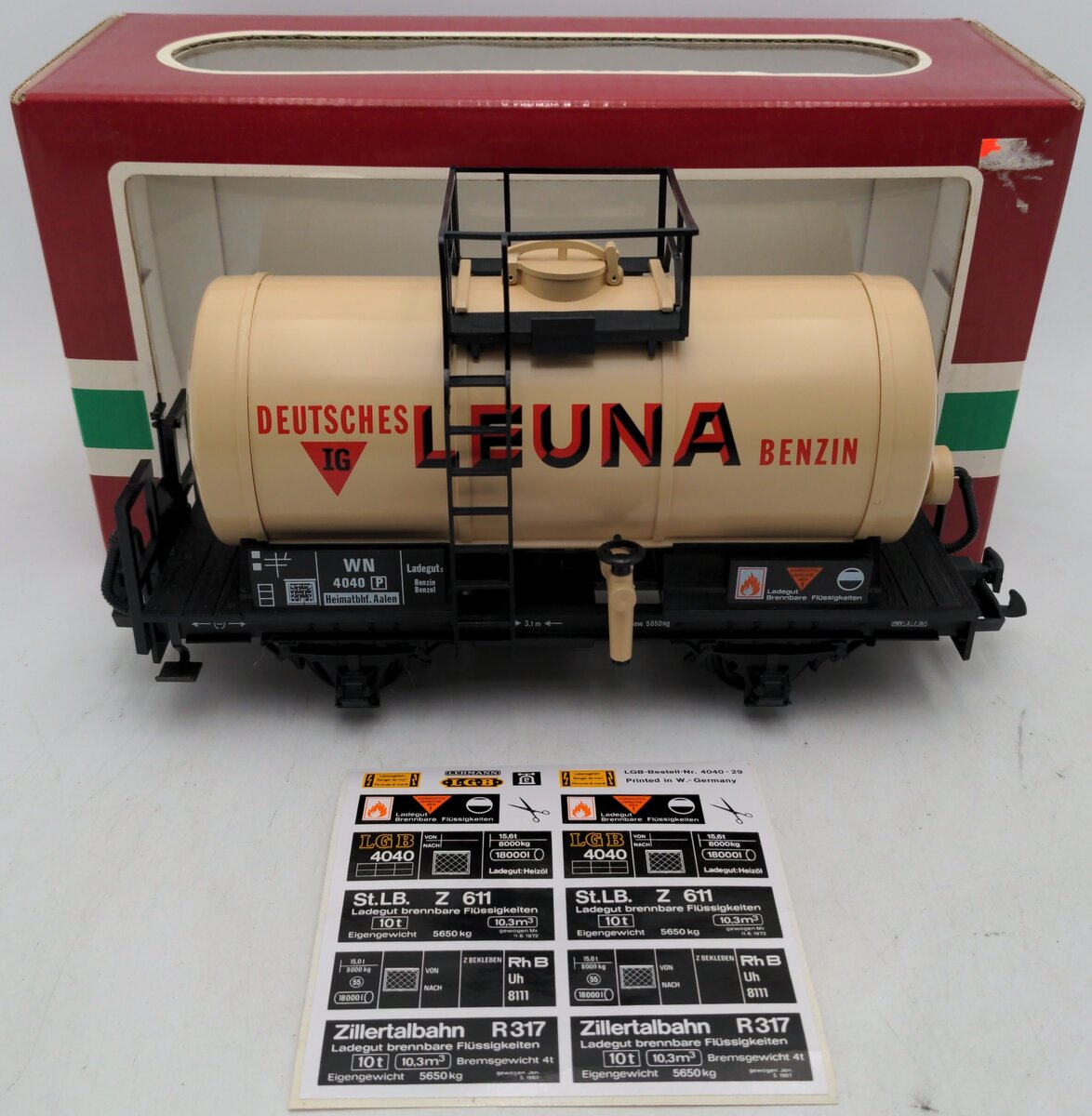 LGB 4040L G Scale Leuna Single Dome Tank Car EX/Box