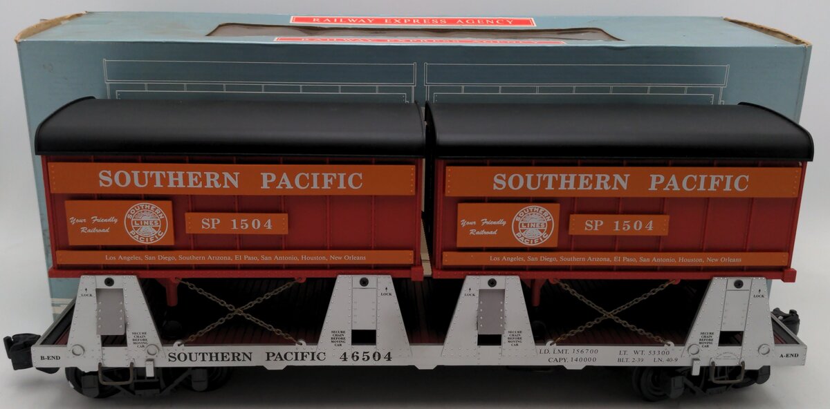 Aristo-Craft 46504 G Scale Southern Pacific Piggyback Flatcar EX/Box