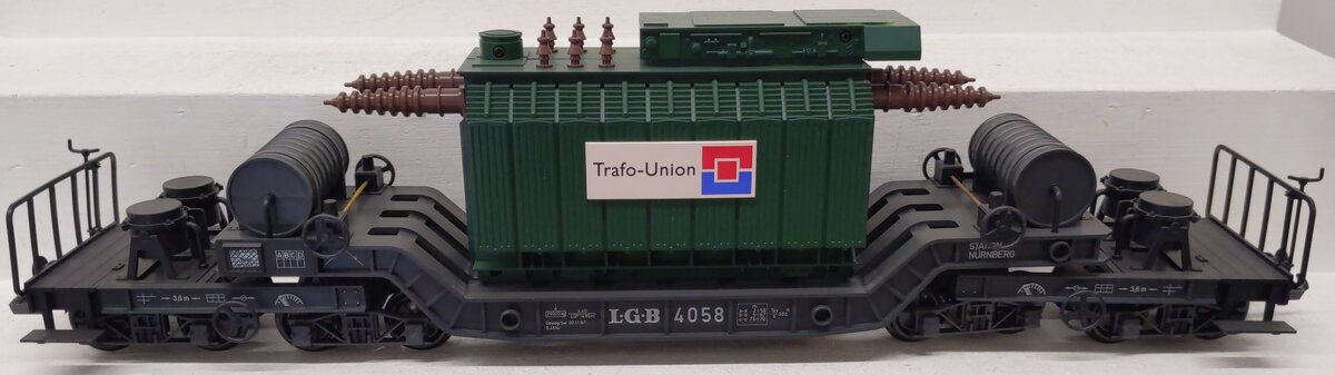 LGB 4058 G Scale Trafo-Union Depressed Center Transformer Flatcar EX/Box