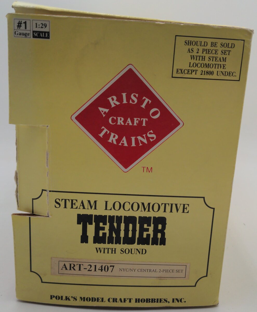 Aristo-Craft 21407 G New York Central 4-6-2 Steam Tender w/ Sound EX/Box
