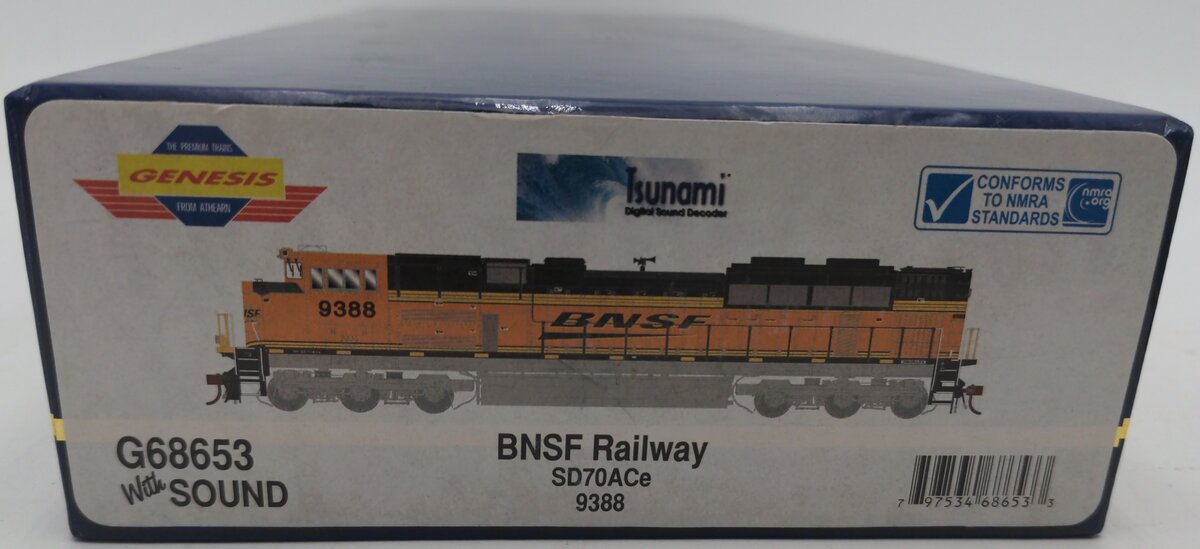 Athearn G68653 HO Scale BNSF Railway SD70ACe Diesel Locomotives #9388 with Sound LN/Box