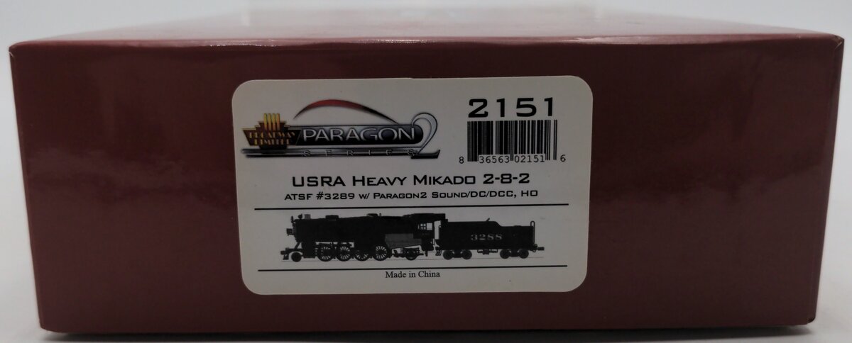Broadway Limited 2151 HO Santa Fe USRA Heavy 2-8-2 Mikado Paragon2™ #3289 EX/Box