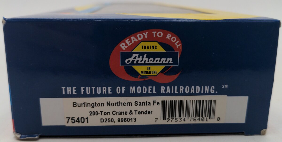 Athearn 75401 HO Burlington Northern 250-Ton Crane w/Tender #D250 EX/Box