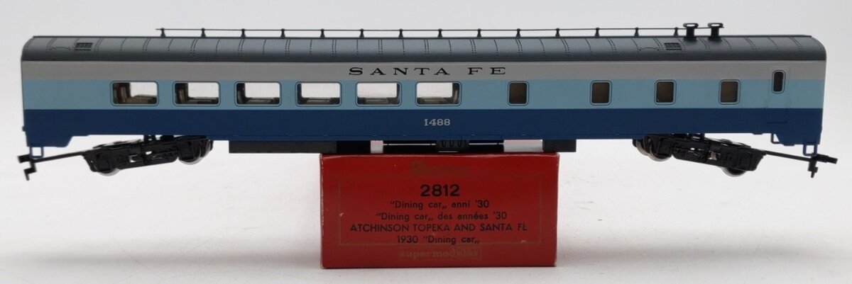 Rivarossi 2812 HO Santa Fe 1930 Blue Goose Diner Passenger Car #1488 LN/Box