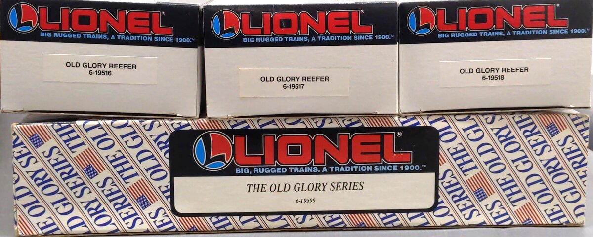 Lionel 6-19599 O Gauge Old Glory Series Boxcars (Set of 3) EX/Box