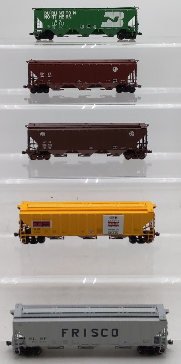 Proto 2000 HO High Side Covered Hoppers #450729, 414772, 308738, 7667, 79012 [5] EX