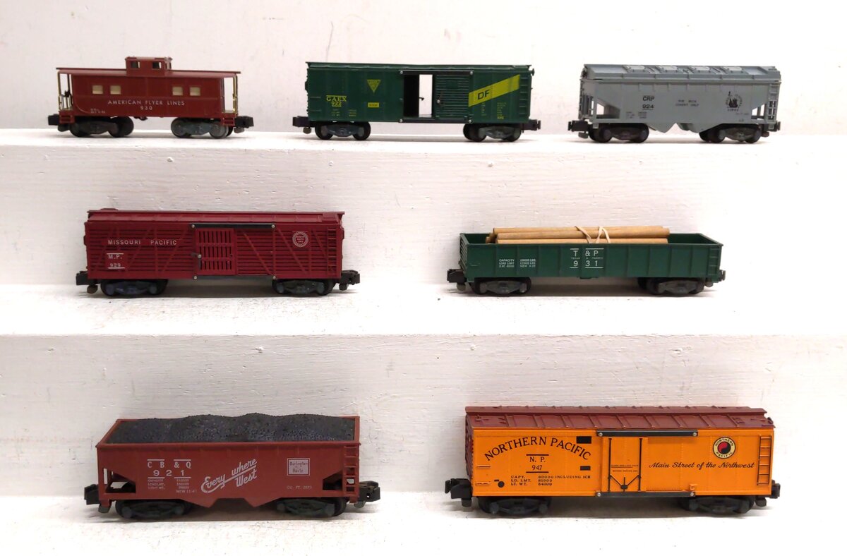 American Flyer K5358W Vintage S Challenger Freight Car Set VG/Box