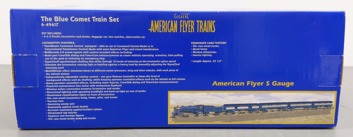 American Flyer 6-49617 CNJ Blue Comet Legacy Premium S Gauge Steam Train Set LN/Box