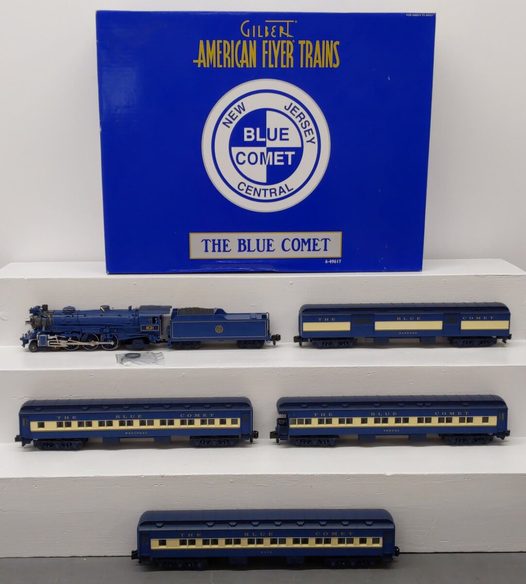 American Flyer 6-49617 CNJ Blue Comet Legacy Premium S Gauge Steam Train Set LN/Box