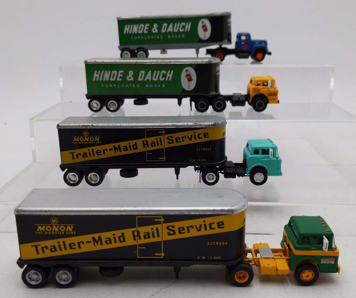 Penn Line HO Scale Assorted Trucks & Trailers [4] EX