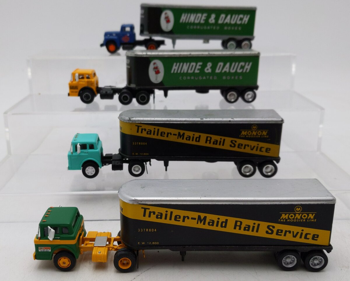 Penn Line HO Scale Assorted Trucks & Trailers [4] EX