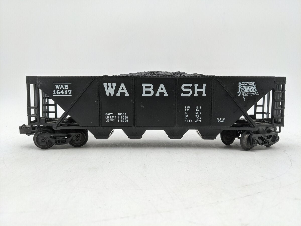 Lionel 6-16417 O Gauge Wabash 4-Bay Covered Hopper with Coal Load EX