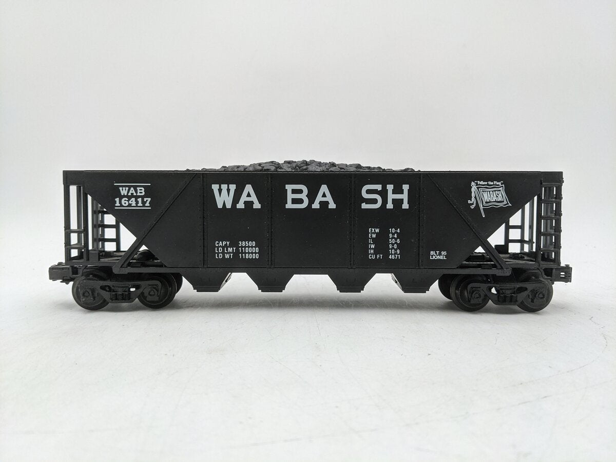 Lionel 6-16417 O Gauge Wabash 4-Bay Covered Hopper with Coal Load EX