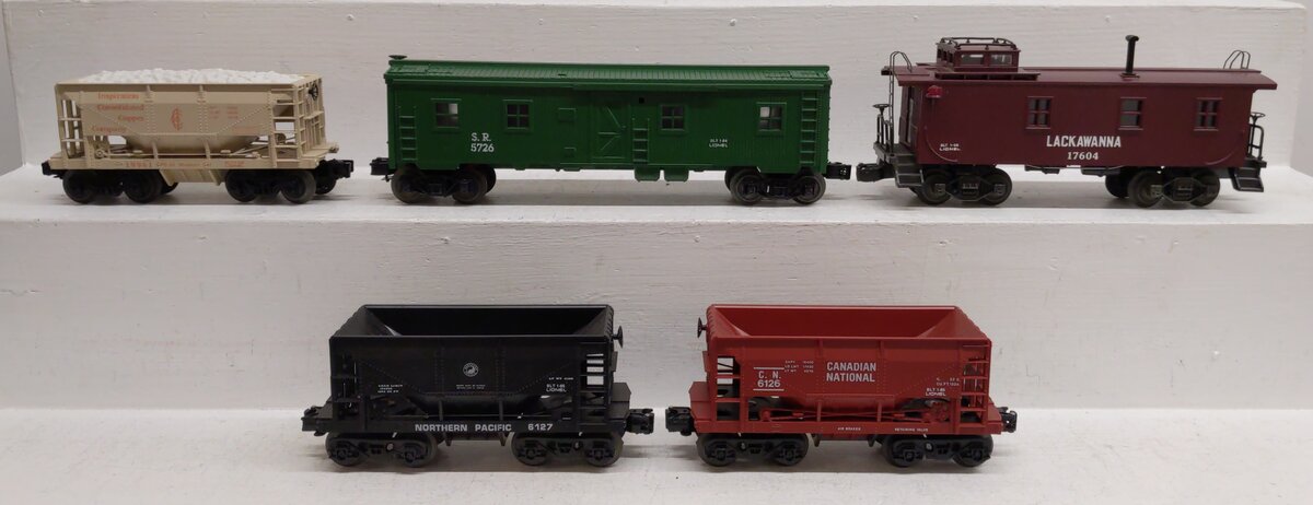 Lionel Assorted O Gauge Freight & Bunk Cars [5] EX/Box