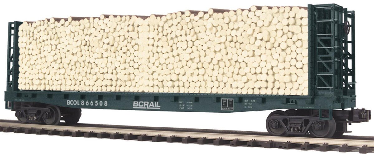 MTH 20-98194 BC Rail Flatcar w/Log Load NIB