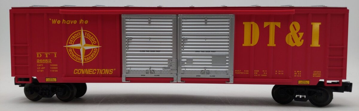 Lionel 6-17273 O Gauge DT&I  Double Door Boxcar with Auto Frames LN/Box