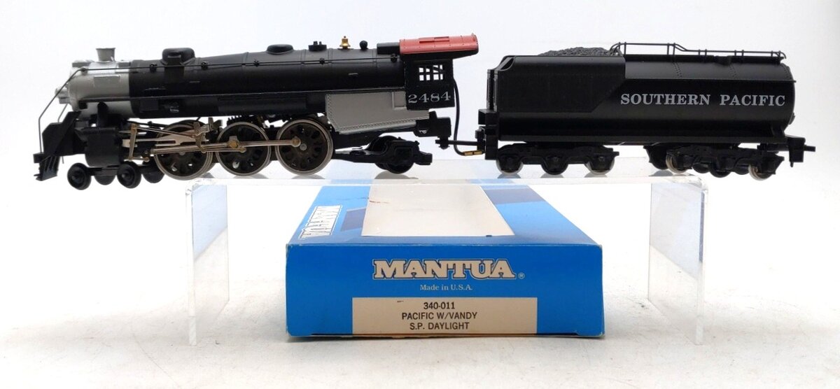 Mantua 340-011 HO Scale Southern Pacific 4-6-2 Steam Locomotive & Tender #2484 EX/Box