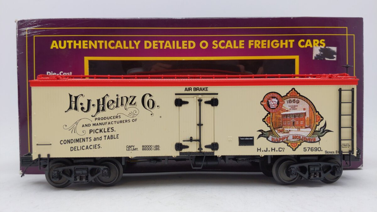 MTH 20-94322 Heinz Happy Holidays 1869 36'' Woodsided Reefer Car #57690 LN/Box