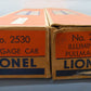Lionel Vintage O Custom Passenger Cars: 2533, 2530 [2] VG/Box