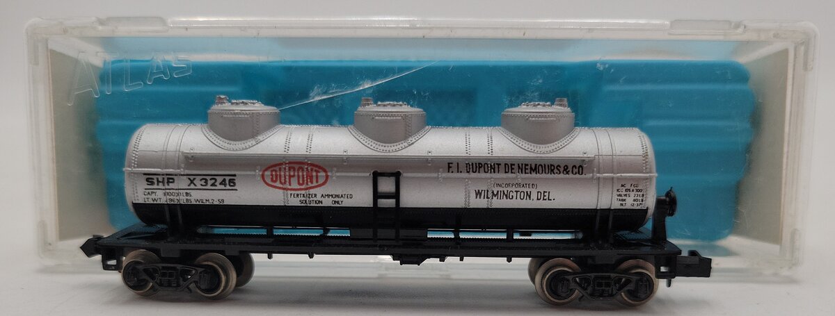 Atlas 2295 N Scale Dupont 3 Dome Tank Car #X3246 LN/Box