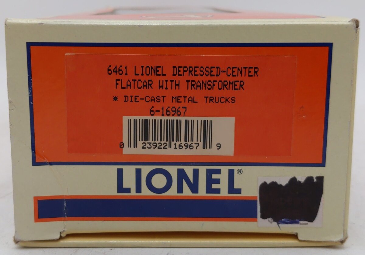 Lionel 6-16967 O Gauge Lionel Depressed-Center Flatcar with Transformer #6461 VG/Box
