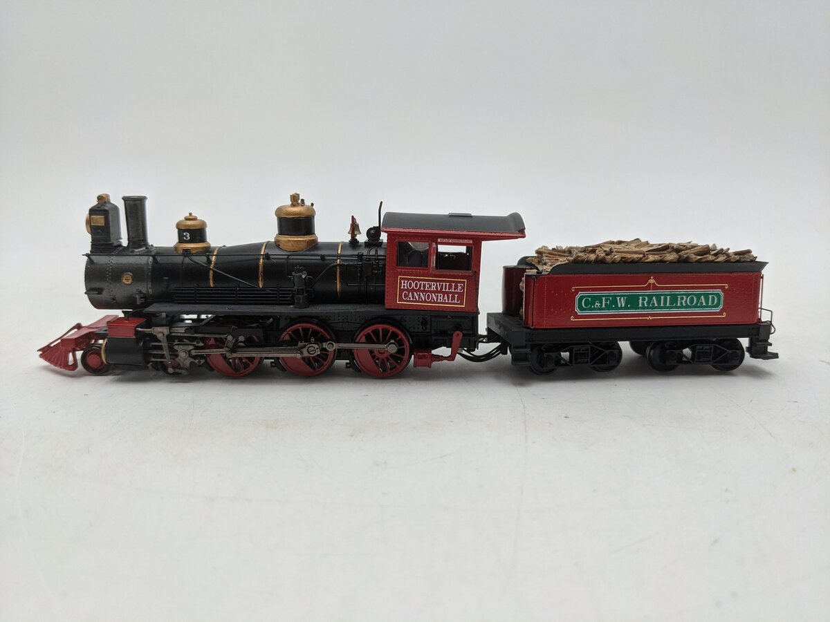 Bachmann HO C & F.W. Hooterville Cannonball 4-6-0 Locomotive & Tender-Custom
