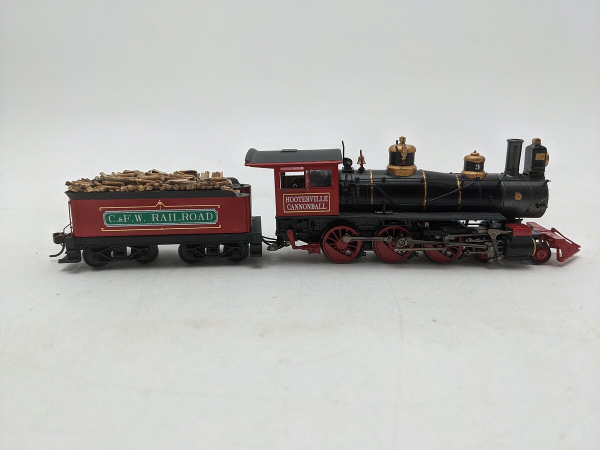 Bachmann HO C & F.W. Hooterville Cannonball 4-6-0 Locomotive & Tender-Custom
