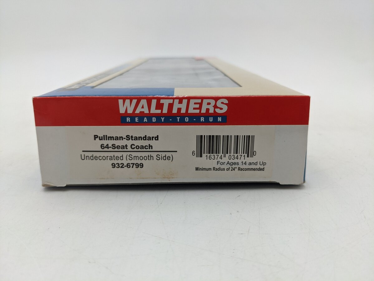 Walthers 932-6799 HO Undecorated Pullman Standard 64-Seat Coach LN/Box