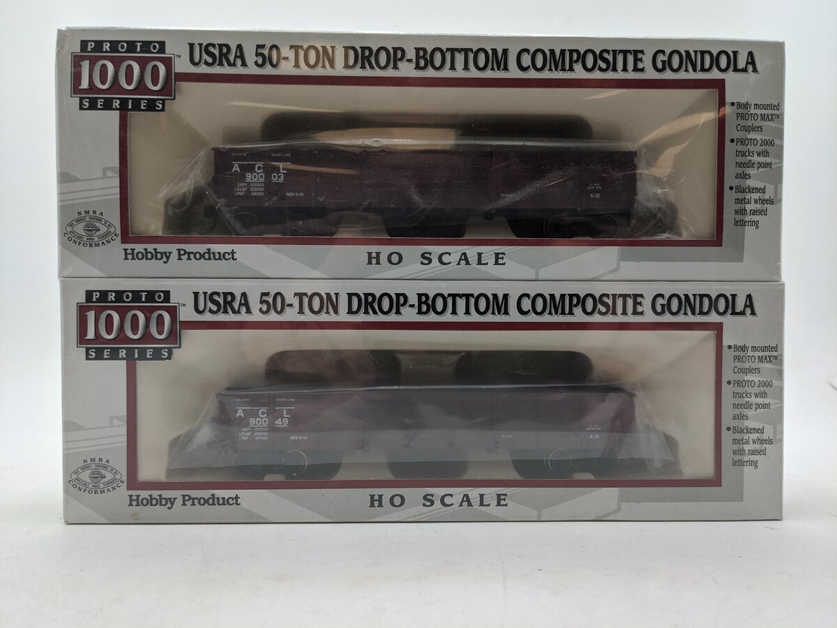 Proto 1000 920-237054 HO Atlantic Coast Line 50-Ton Gondola (2-Pack) NIB