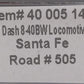 Atlas 40005143 N Scale Santa Fe Dash 8-40Bw Diesel Engine #505 w DCC/Sound EX/Box