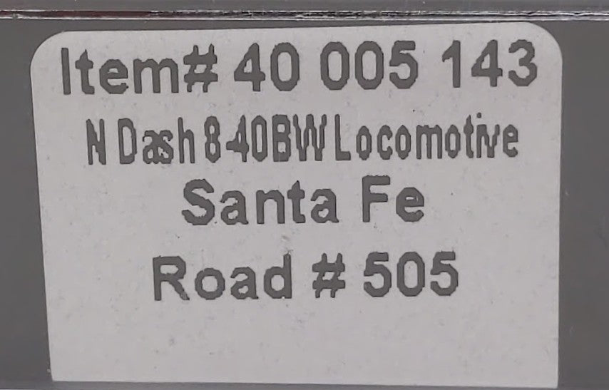 Atlas 40005143 N Scale Santa Fe Dash 8-40Bw Diesel Engine #505 w DCC/Sound EX/Box