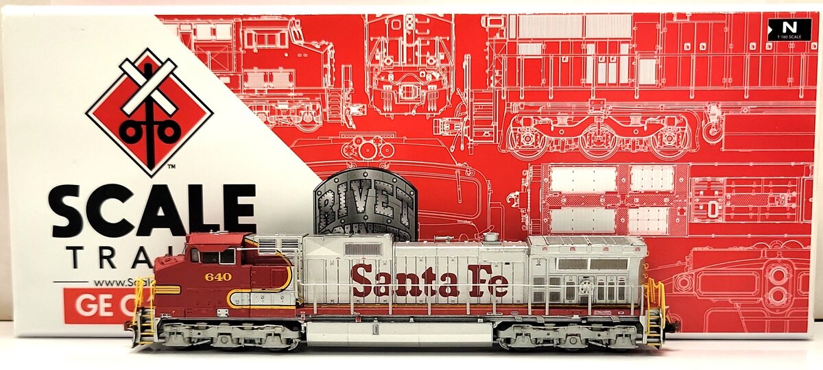 Scale Trains SXT38516 N Scale Santa Fe GE C44-9W Diesel Locomotive #640 LN/Box