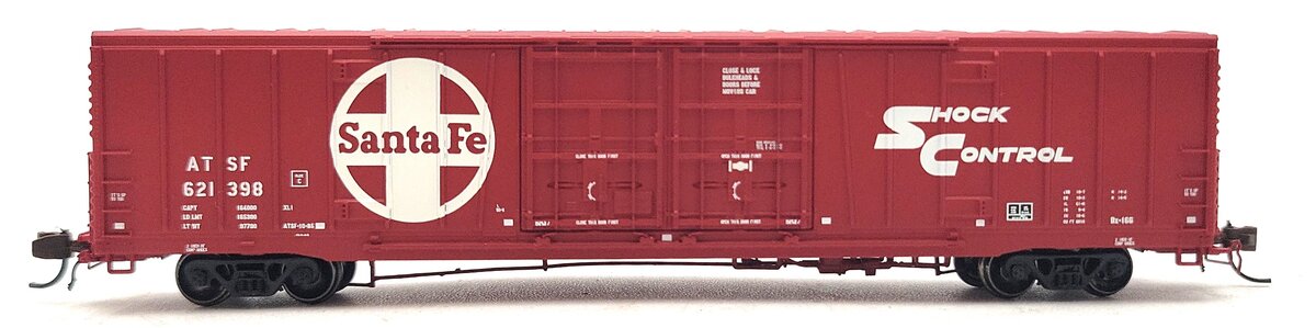 BLMA Models 18030 N Santa Fe 60' Shock Control Double Door Boxcar #621398 LN/Box