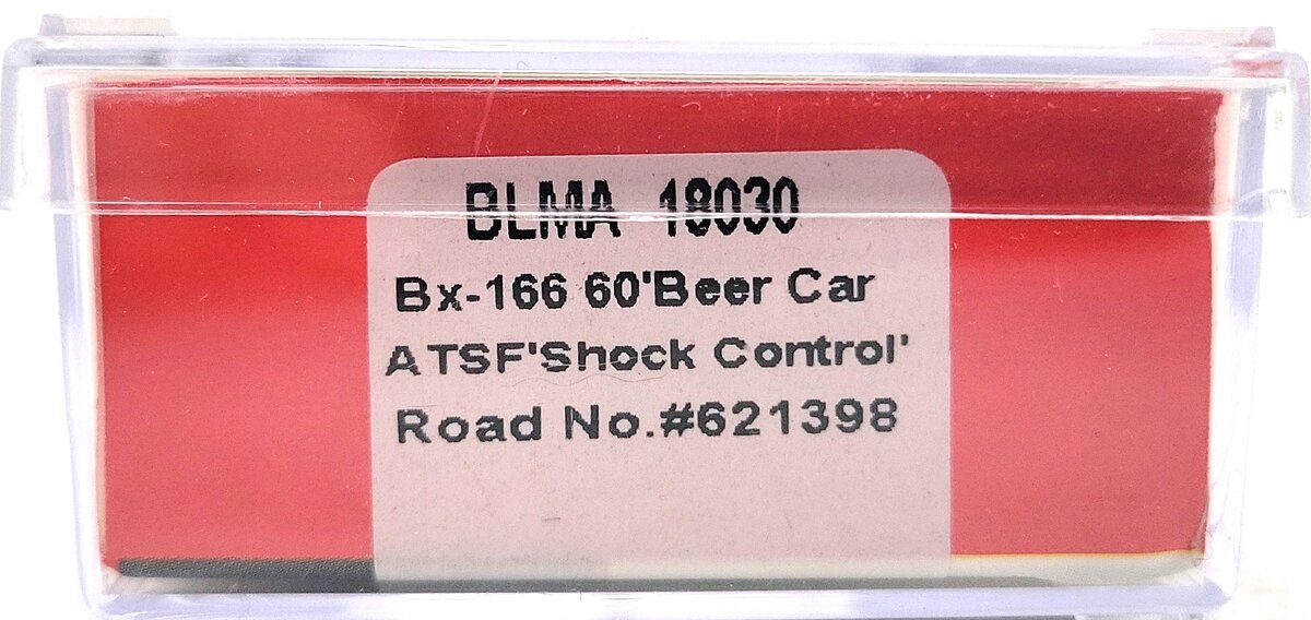 BLMA Models 18030 N Santa Fe 60' Shock Control Double Door Boxcar #621398 LN/Box