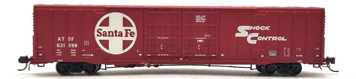 BLMA Models 18030 N Santa Fe 60' Shock Control Double Door Boxcar #621398 LN/Box