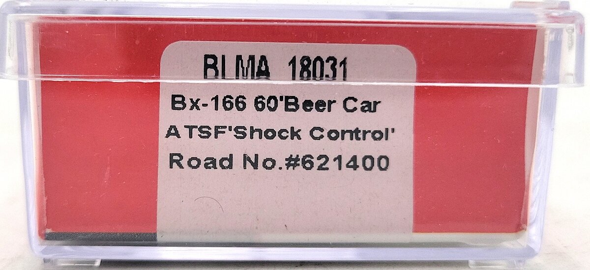 BLMA Models 18031 N SF/Shock Control Bx-166 60' Double Door Boxcar #621400 LN/Box