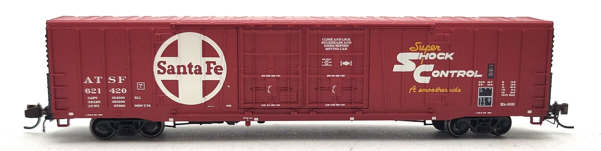 BLMA Models 18043 N Santa Fe Bx-166 60' Super Shock Control DD Boxcar #621420 LN/Box