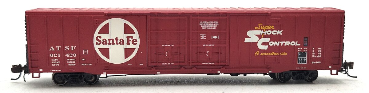 BLMA Models 18043 N Santa Fe Bx-166 60' Super Shock Control DD Boxcar #621420 LN/Box