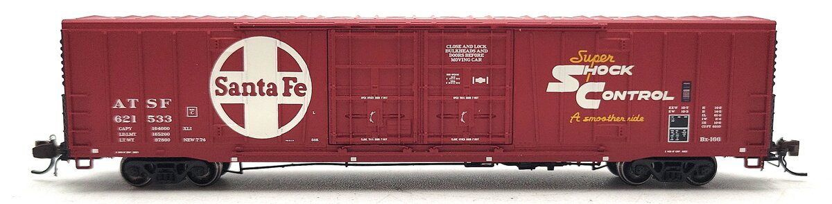 BLMA Models 18047 N Santa Fe Bx-166 60' Super Shock Control DD Boxcar #621533