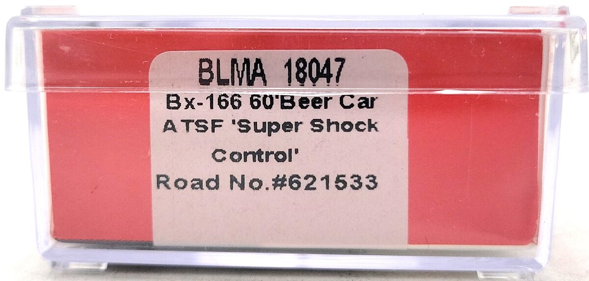 BLMA Models 18047 N Santa Fe Bx-166 60' Super Shock Control DD Boxcar #621533