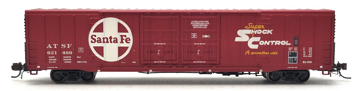 BLMA Models 18045 N Scale Santa Fe "Super Shock" 60' Double Door Boxcar #621480 LN/Box
