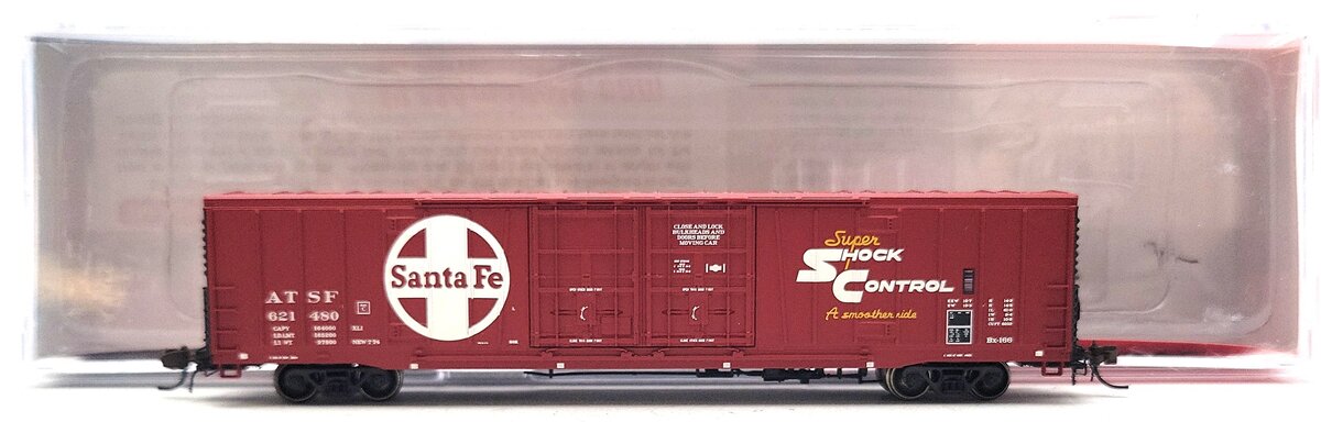 BLMA Models 18045 N Scale Santa Fe "Super Shock" 60' Double Door Boxcar #621480 LN/Box