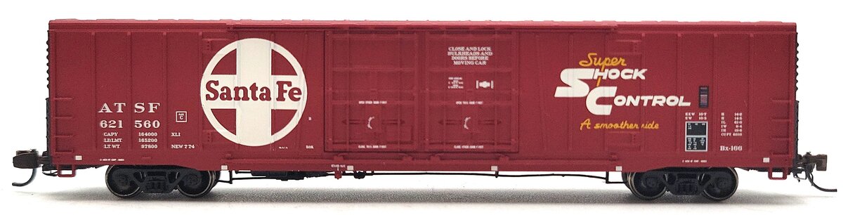 BLMA Models 18048 N Santa Fe Bx-166 60' Super Shock Control DD Boxcar #621560 LN/Box