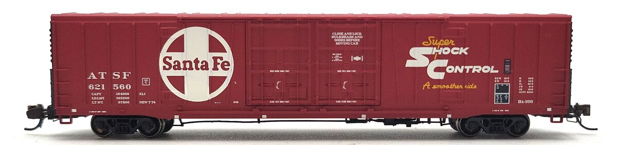 BLMA Models 18048 N Santa Fe Bx-166 60' Super Shock Control DD Boxcar #621560 LN/Box