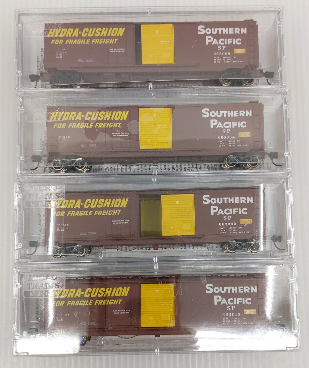 Micro-Trains 98302216 N SP 50' Standard Boxcar w/Plug & Sliding Door (Set of 4) LN/Box