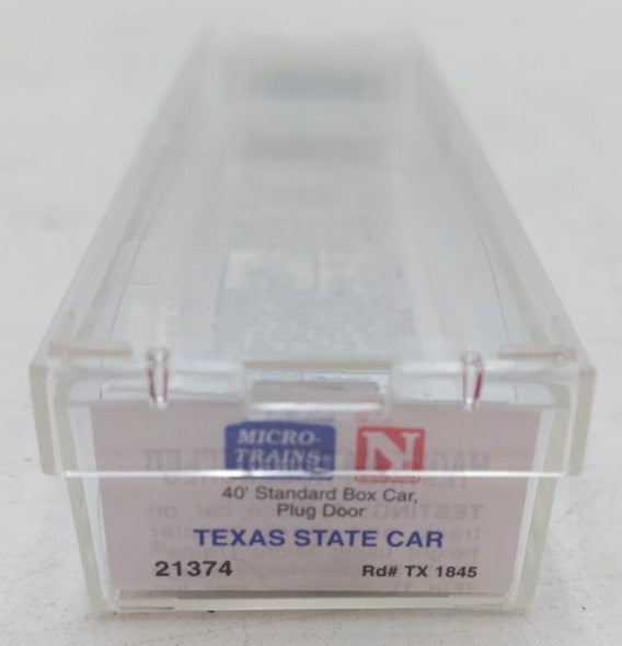 Micro-Trains 02100374 N Scale Texas State 40' Standard Plug Door Boxcar #1845 EX/Box