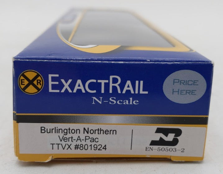 ExactRail EN-50503-1 N Scale Burlington Northern Vert-A-Pac Car TTVX #801176 EX/Box